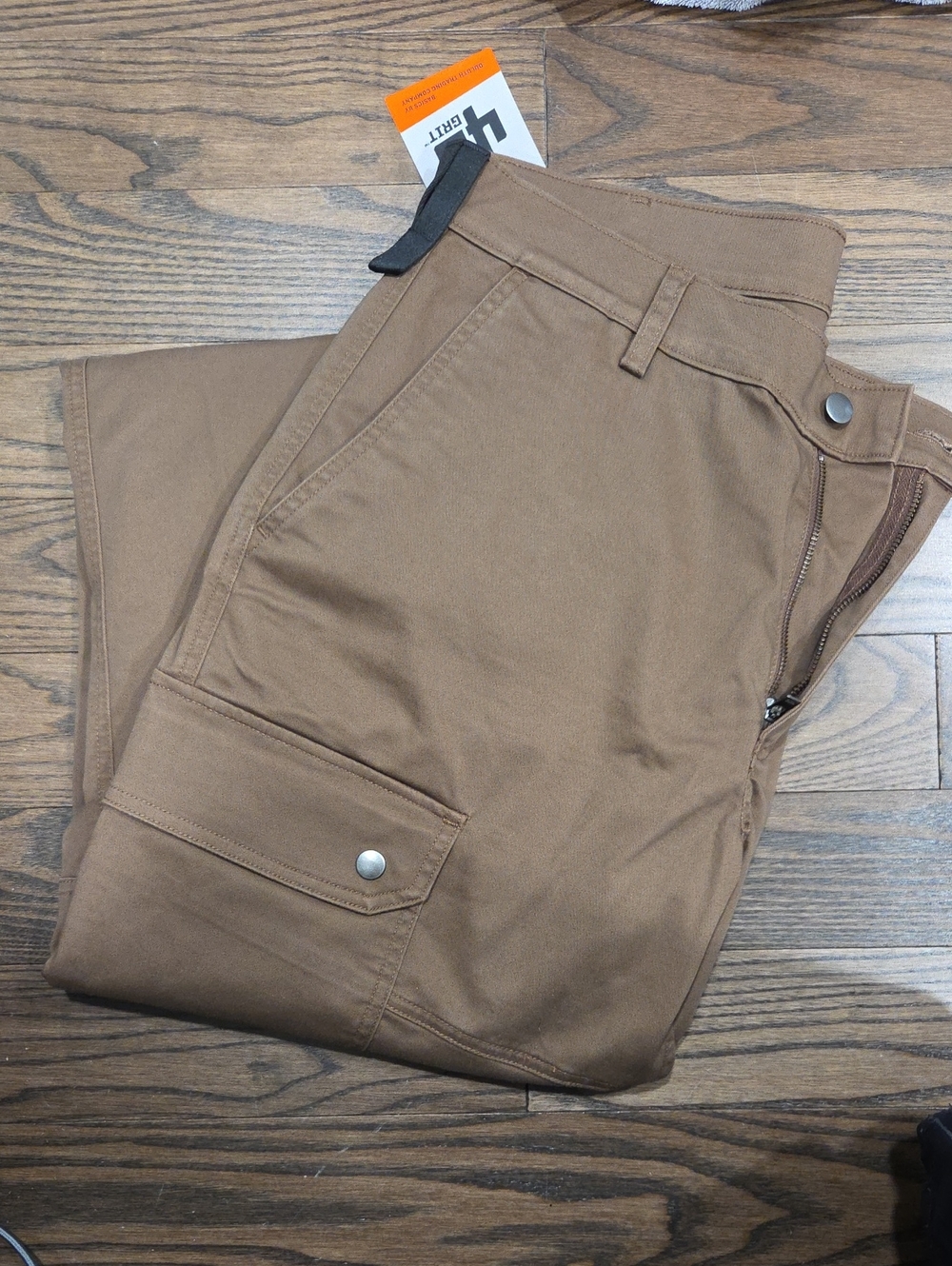 Men's Brown Work Pants - Utility Cargo Style
